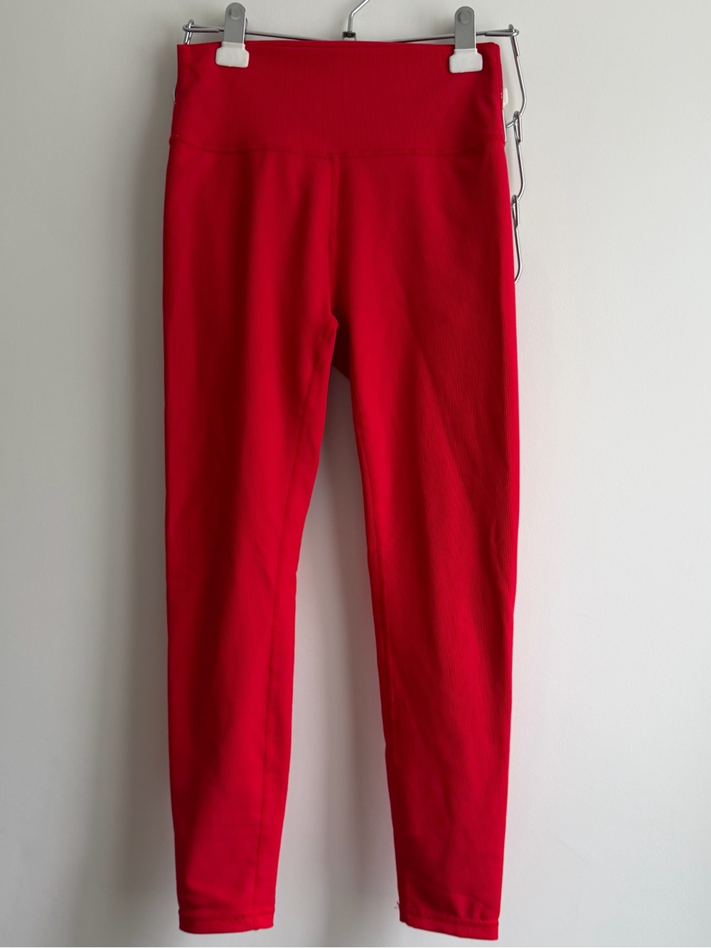 Wilo the Label High-Waist Red Women's Ribbed Active Leggings
